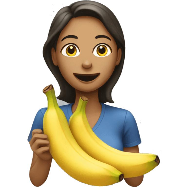 Woman eating a banana emoji