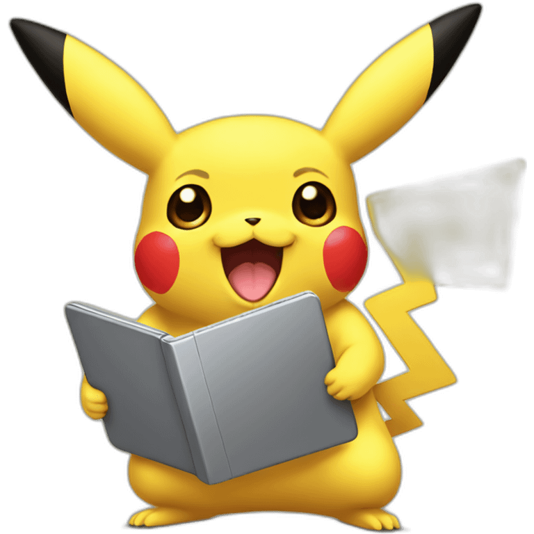 pikachu with ipad emoji