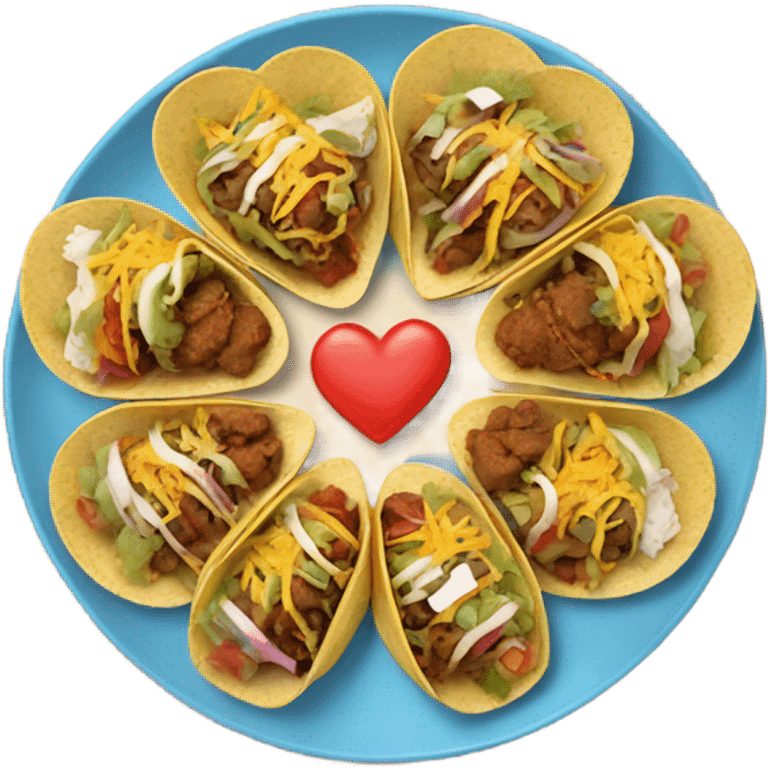 A heart platter of tacos  emoji