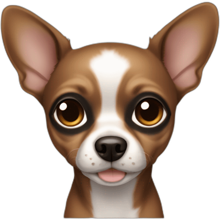 little dog chihuahua  with black skin color and some brown hair emoji