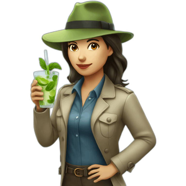 argentine girl detective drinking mojito emoji