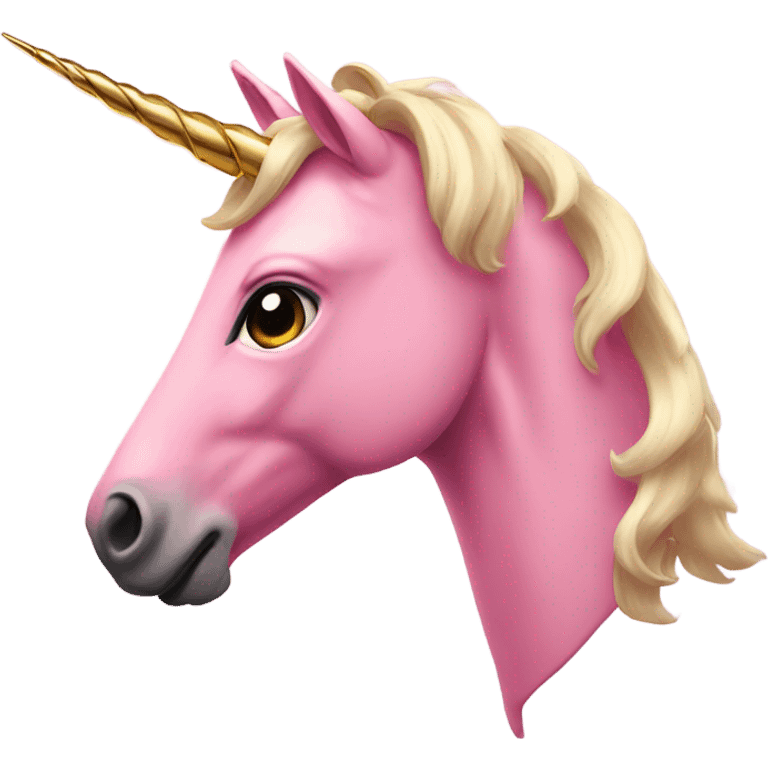 Pink unicorn with gold hoves  emoji