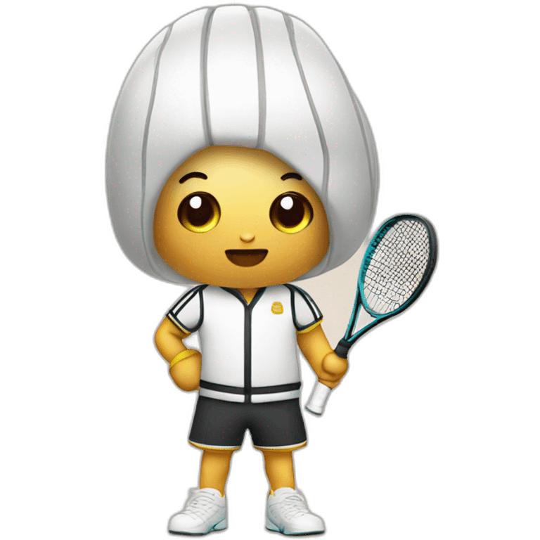 Kawaii potato in tennis uniform emoji