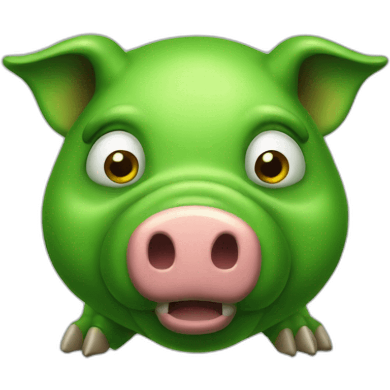 green poisonous pig emoji