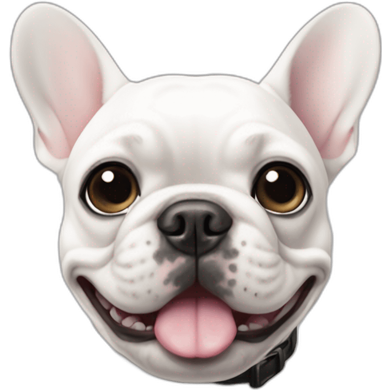 white french bulldog with a small black circle on the right eye emoji