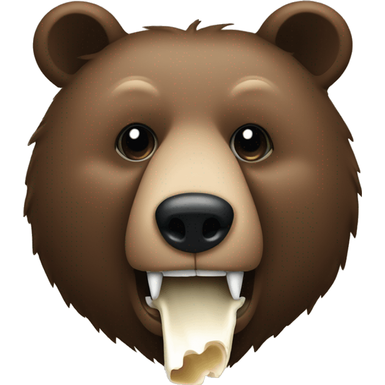 Bear with a bone in its mouth emoji