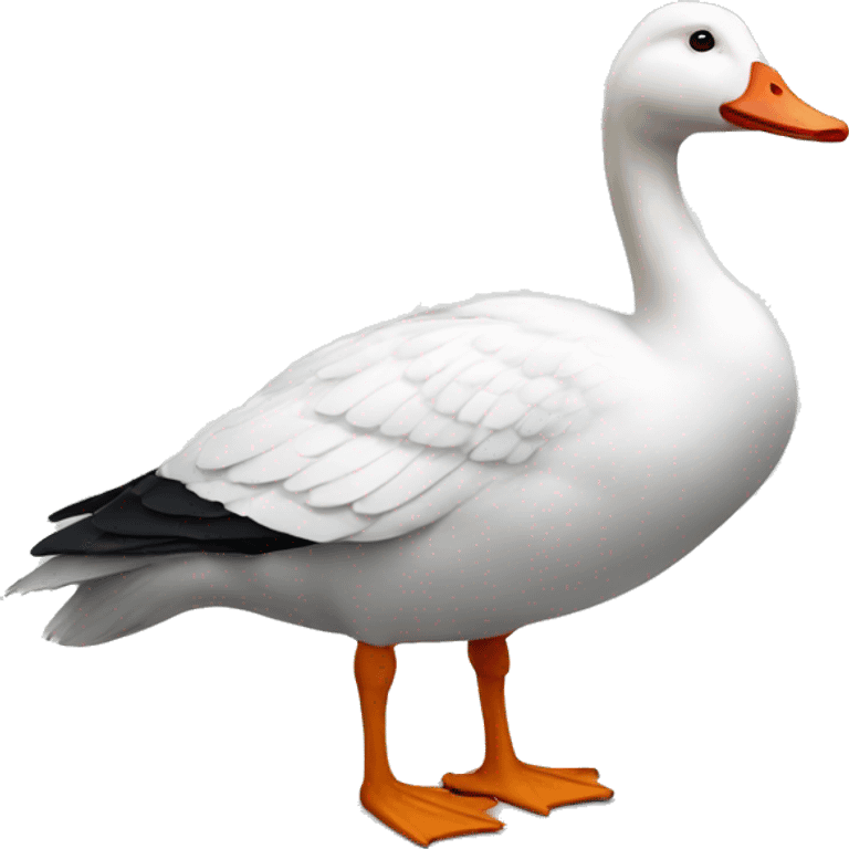 A White Goose in military uniform  emoji