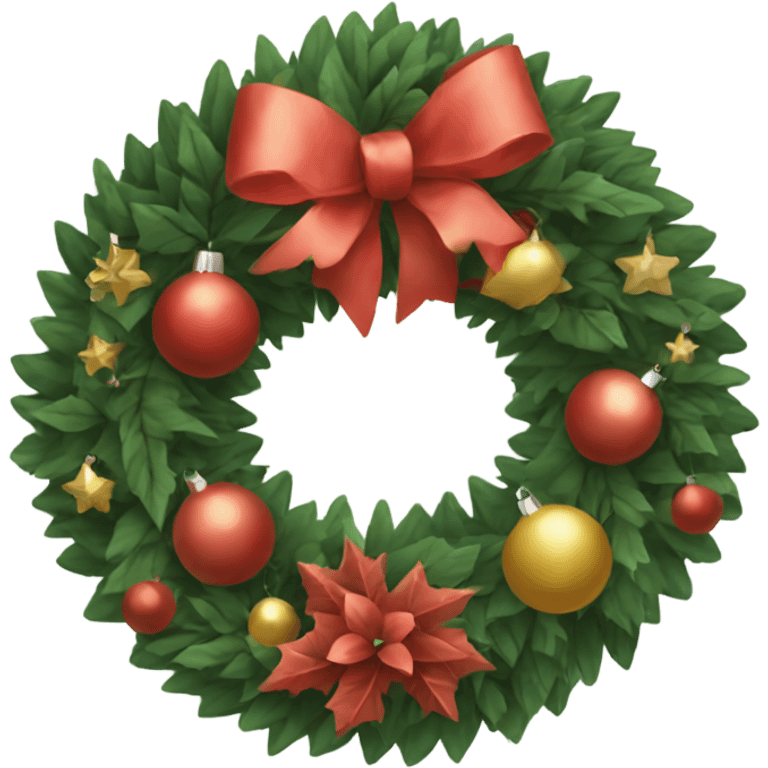 Vintage Christmas wreath emoji