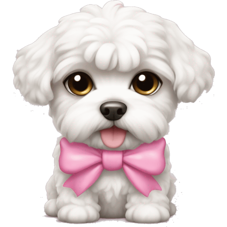 Schichon puppy pink bow emoji