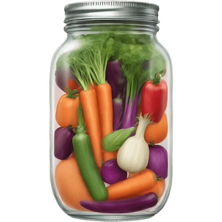 a mason jar with fermented veggies emoji