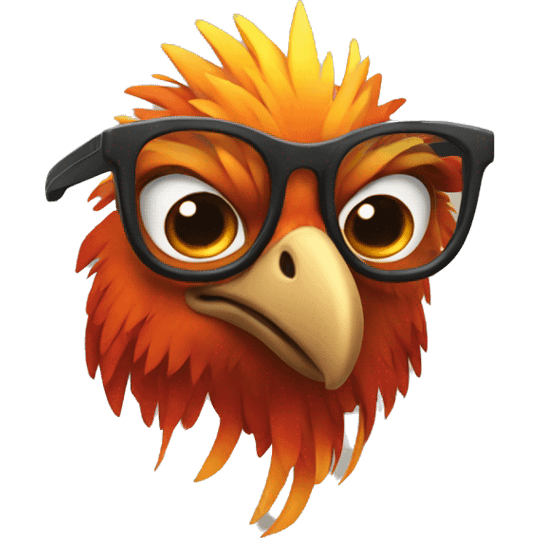 Phoenix with glasses  emoji