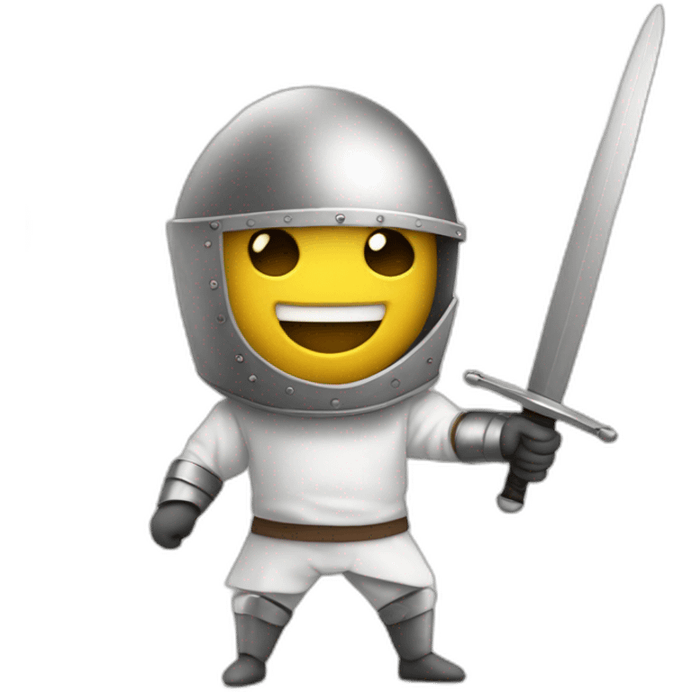 man fencing with medieval sword without armor emoji