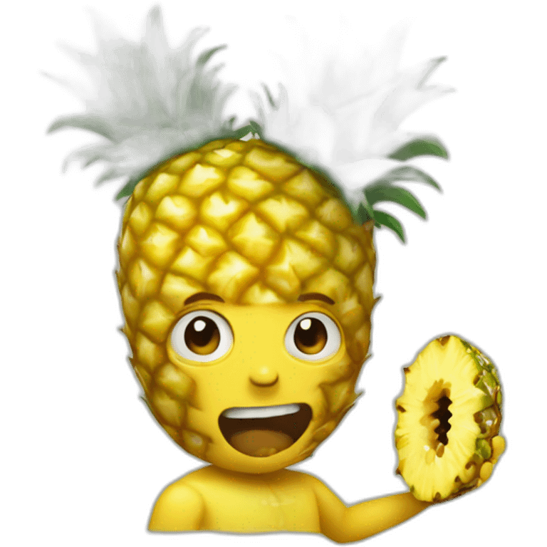 Humanoid pineapple eating humans emoji