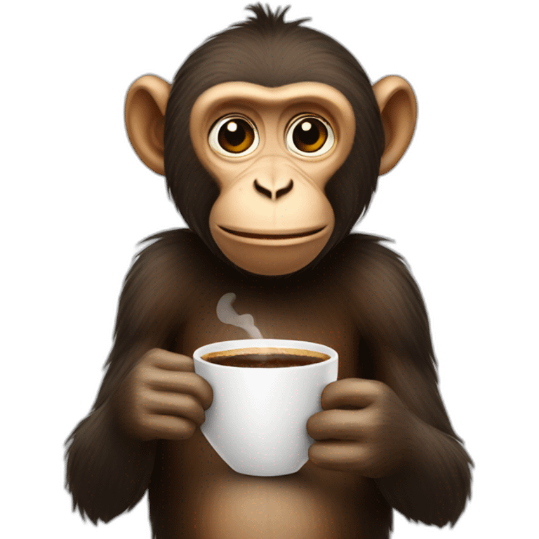 Monkey drinking coffee emoji