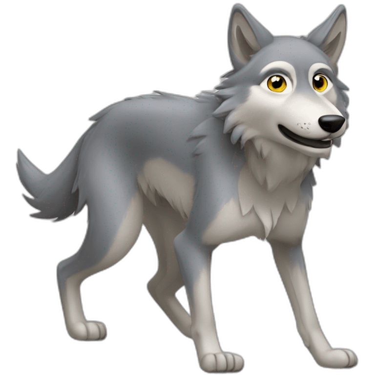 Loup qui fait du pol dance emoji