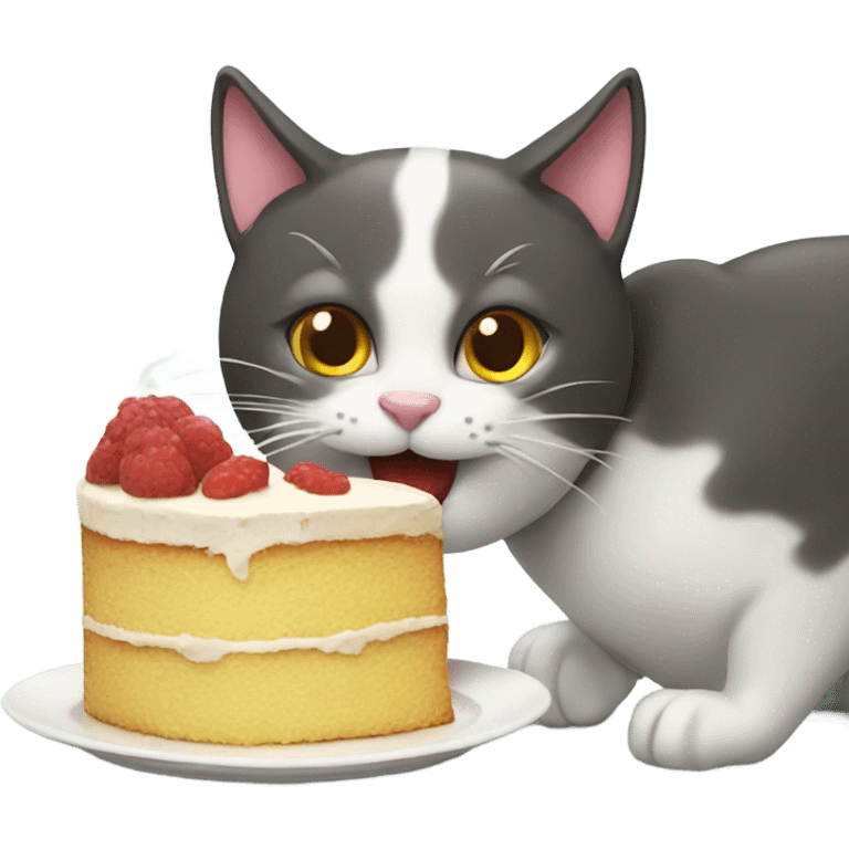 cat eating a cake emoji