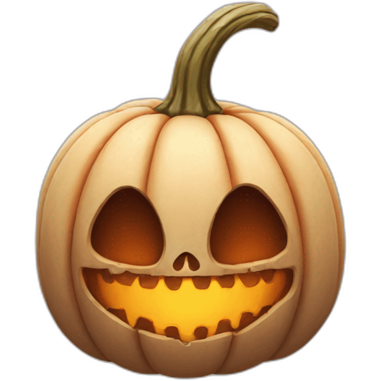 skeleton body pumpkin head emoji