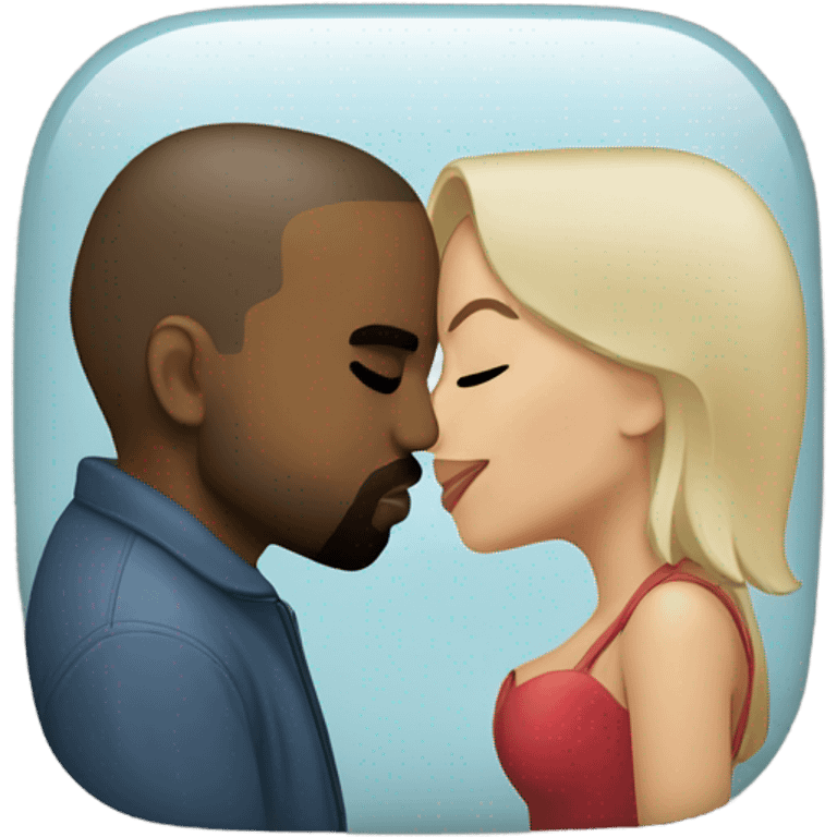 kanye west kissing with heart eyes emoji