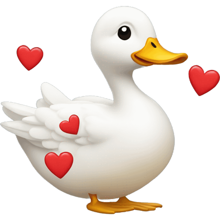 duck with hand full of hearts emoji