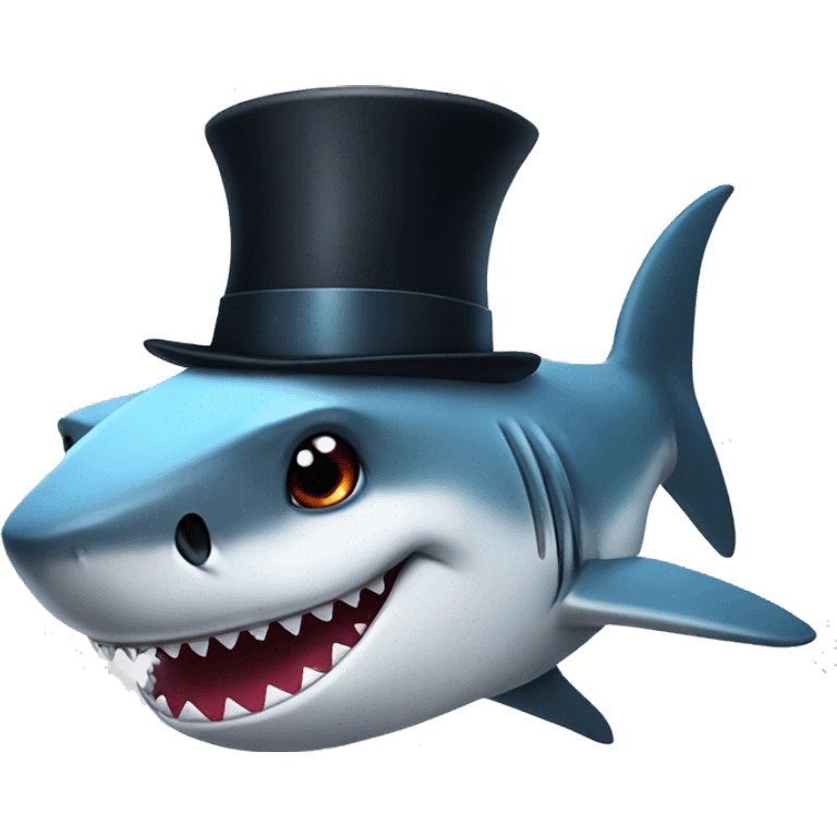 Shark with tophat emoji