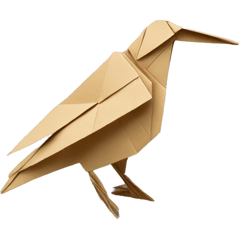 Sparkling patterned Beige Origami bird made of newspapers  emoji