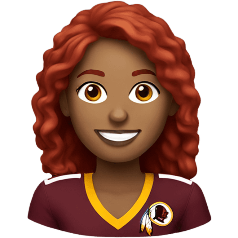 Washington redskins woman fan with red hair emoji