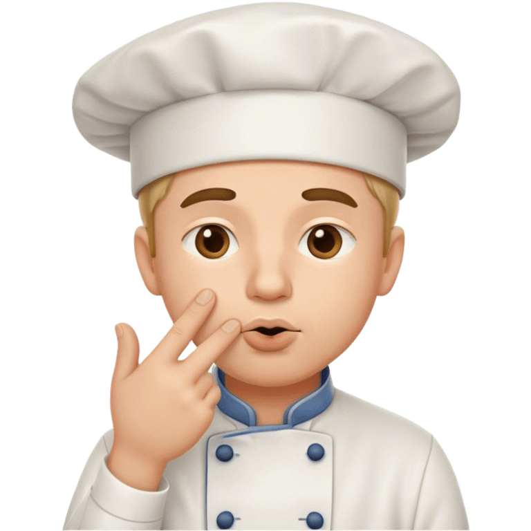 Chef making holding fingers together kissing his mouth emoji