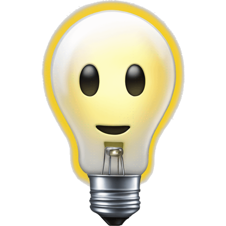 a bright lit up light bulb on a long pole emoji