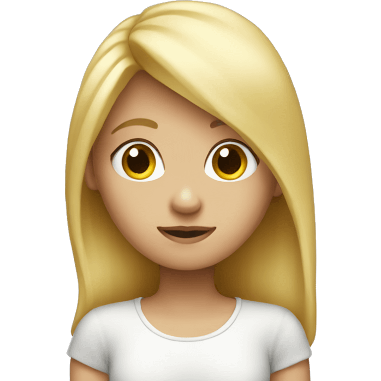 Shy blond girl emoji