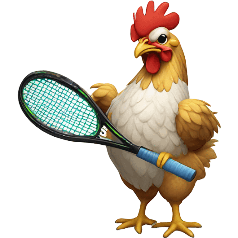 chicken playing padel emoji