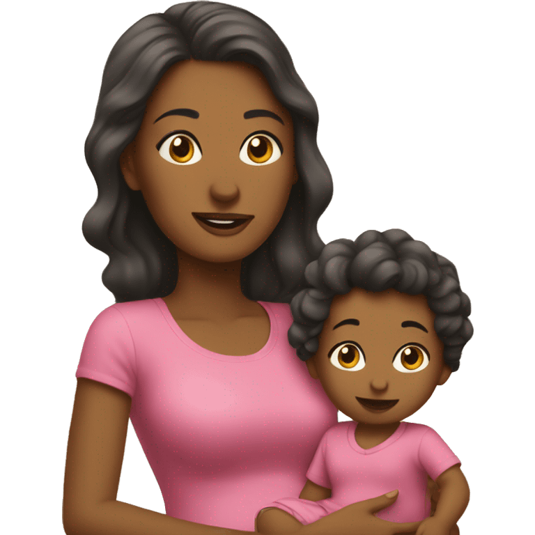 Mom with babygirl toddler emoji