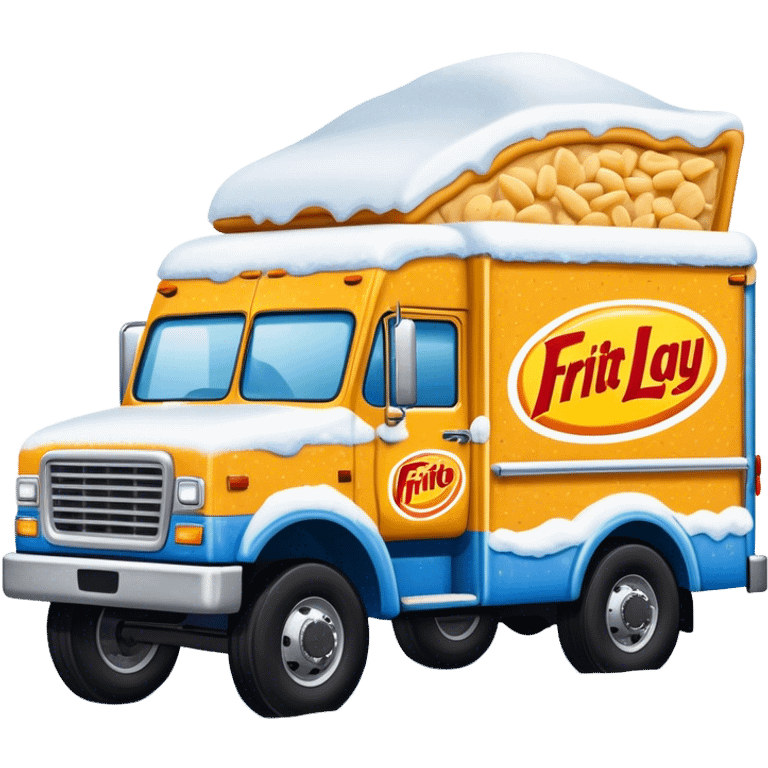 Frito lay bean dip truck driving in the snow emoji