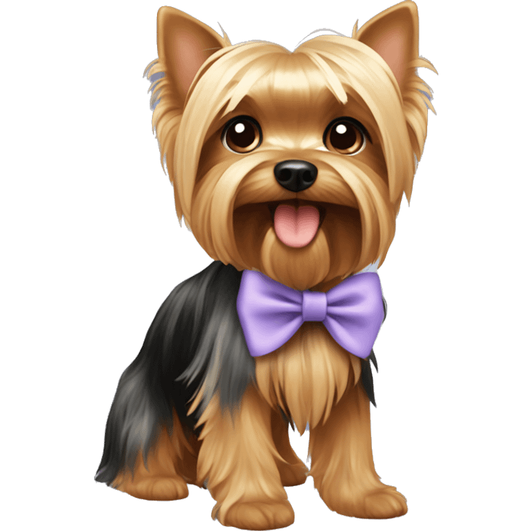 Yorkshire terrier with bow emoji