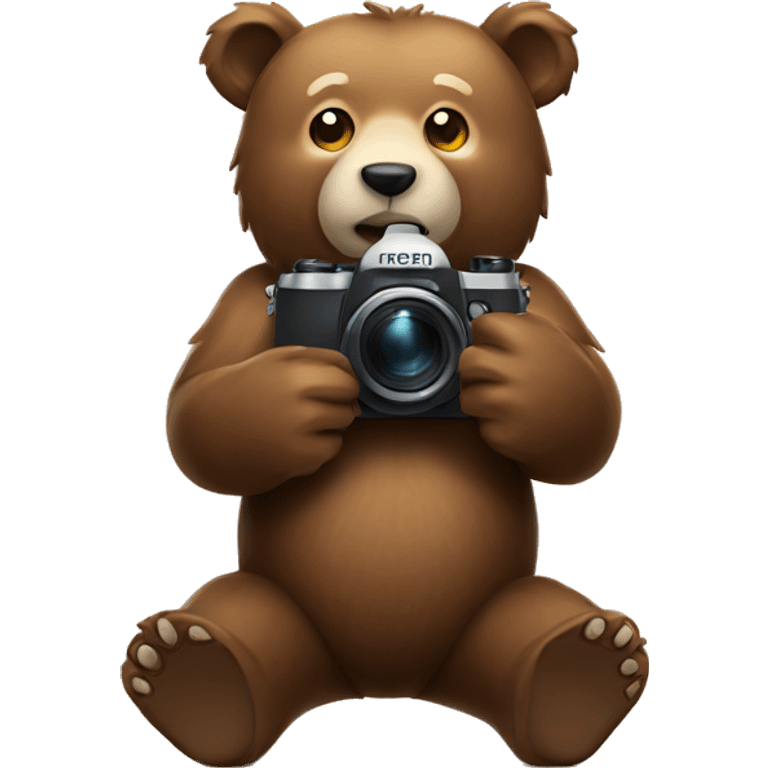 Bear taking photo emoji