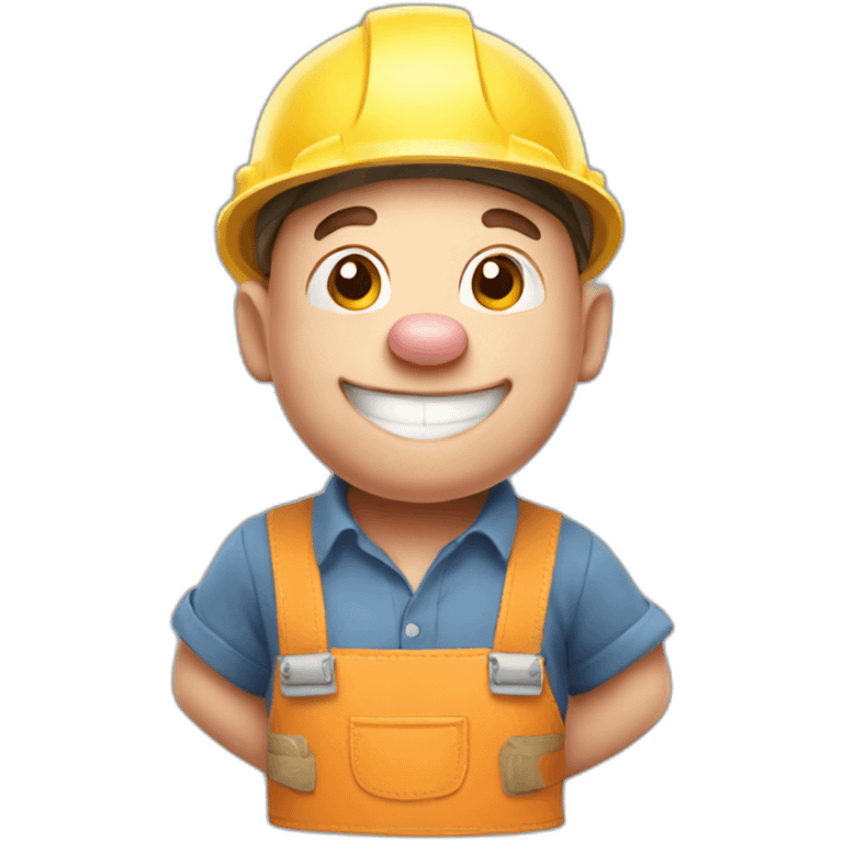 happy little piggy dressed like a builder emoji