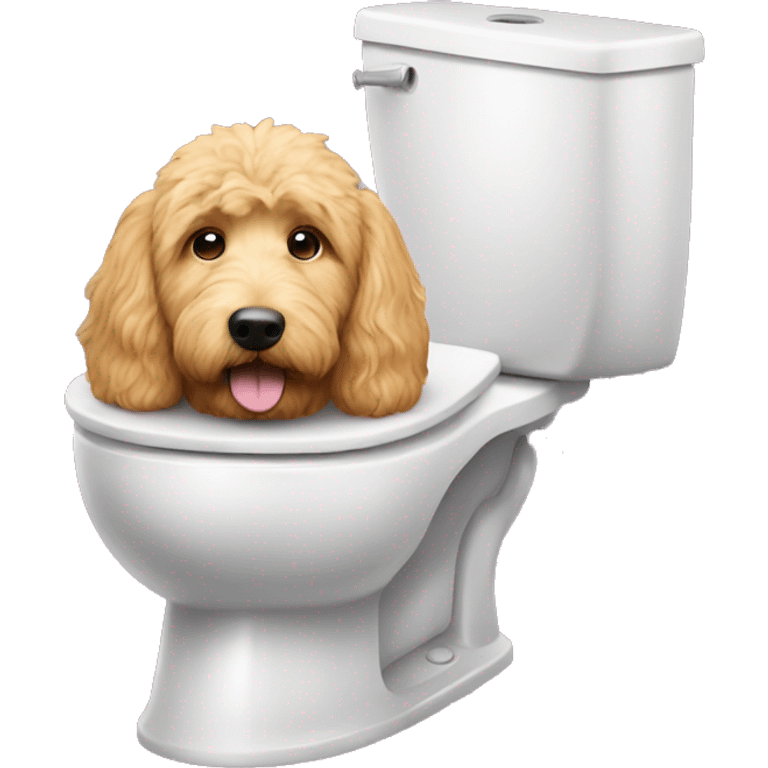 Golden doodle on the toilet emoji