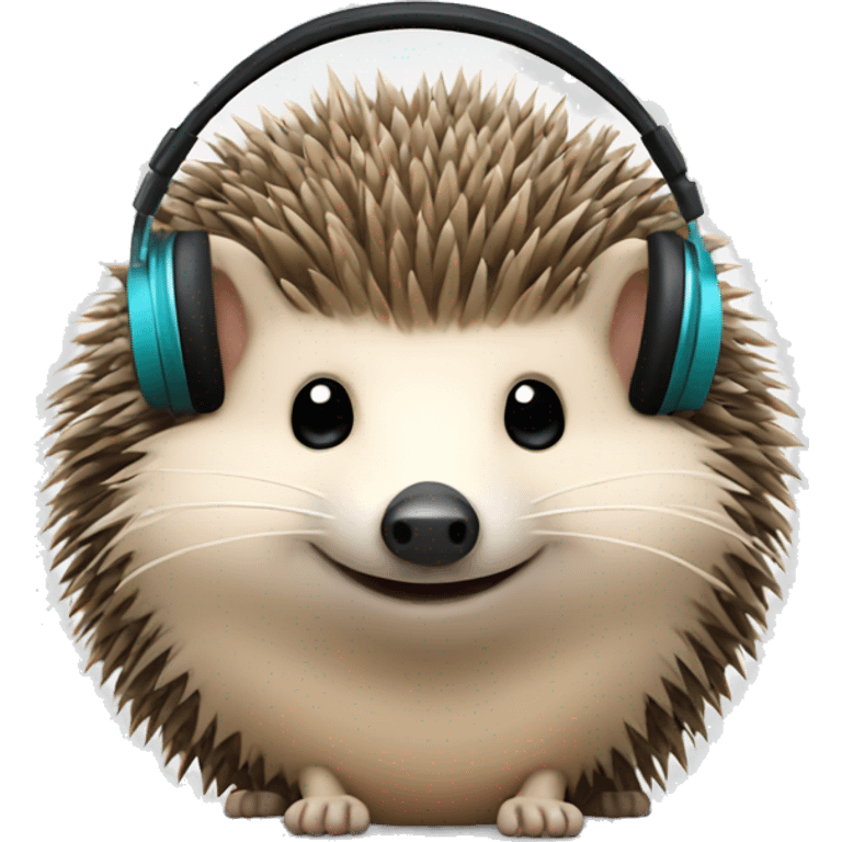 a hedgehog with music headphones emoji