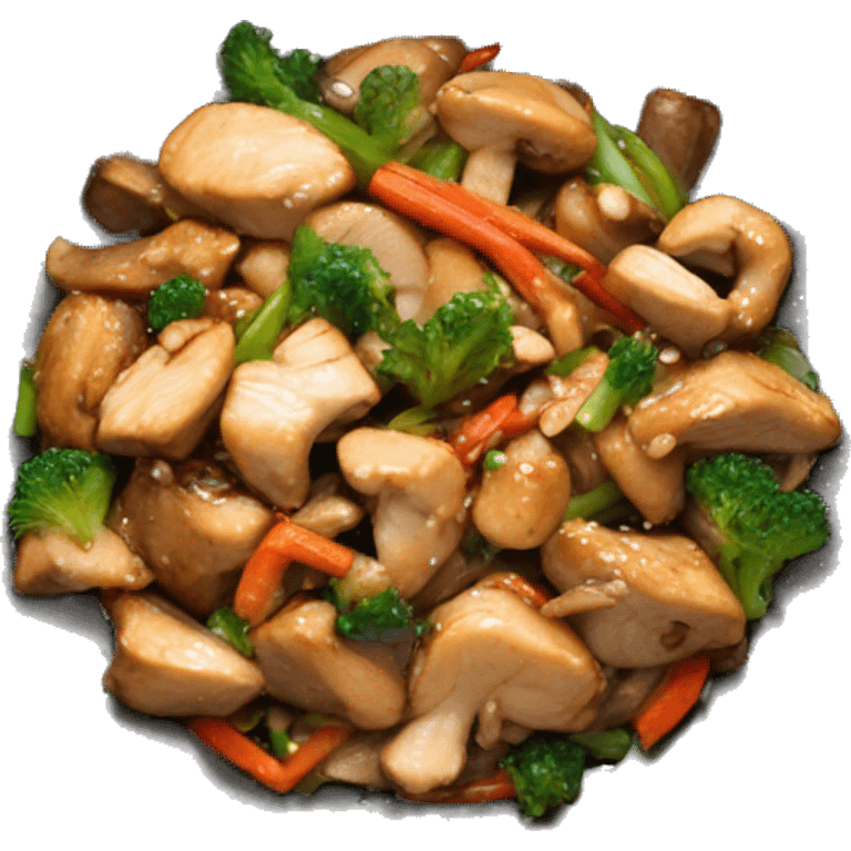 chinese chicken stir fry mushrooms emoji