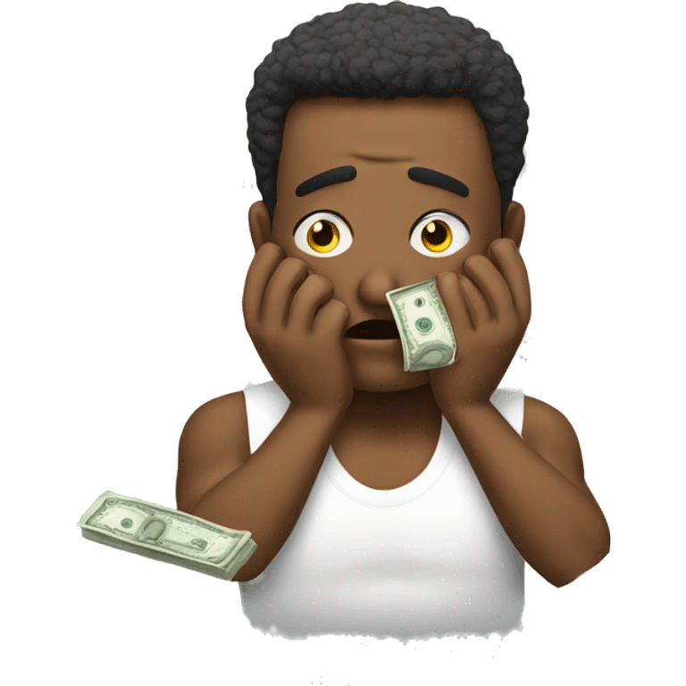 Man palming his face with money dissapointed emoji