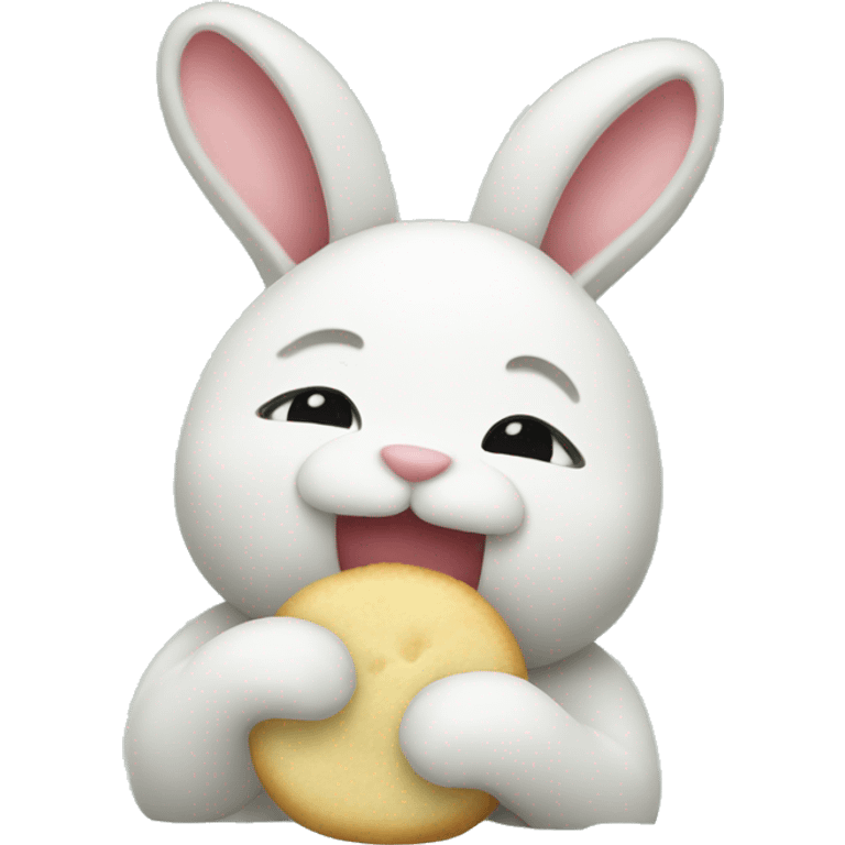 Bunny eating mochi emoji