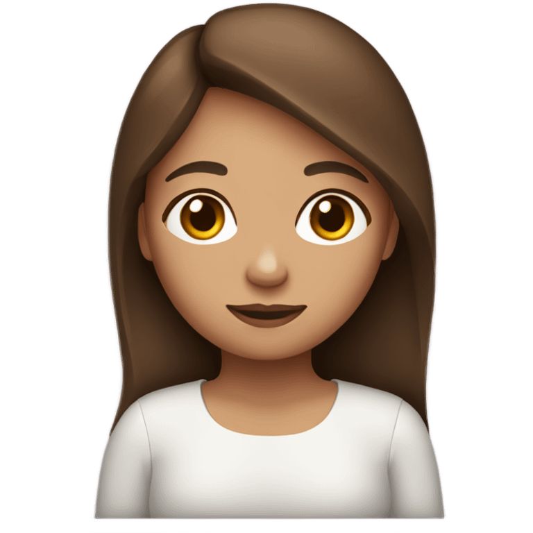 Girl with Brown hair on her iPad emoji