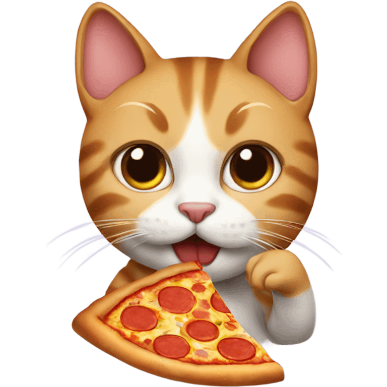 cat eating pizza emoji