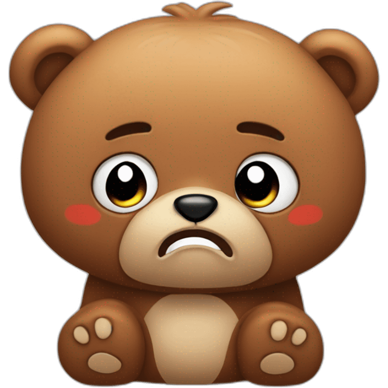 really angry cute cuddly bear toy emoji