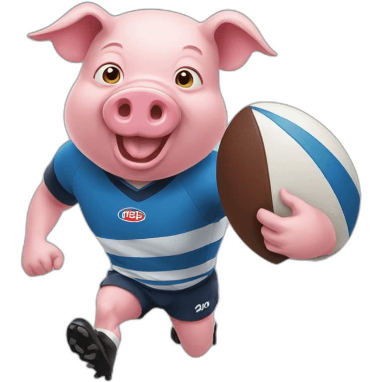 Pig  playing rugby emoji