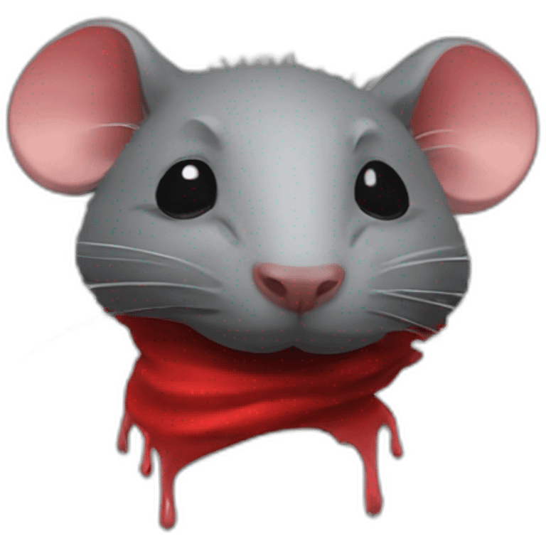 rat on the back with red paint on the top emoji