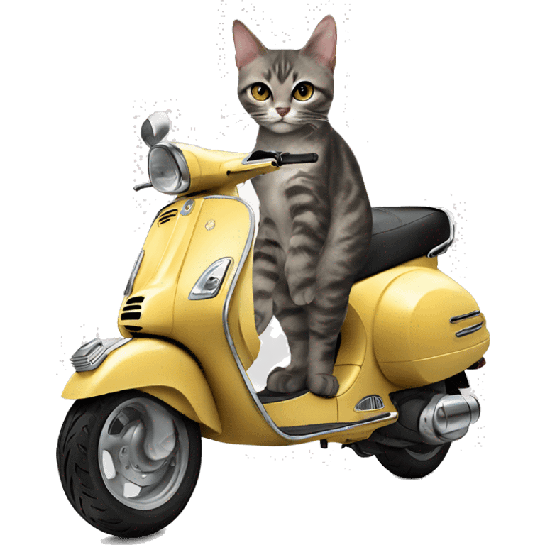 Sweet cat on a chrome aesthetic vespa emoji