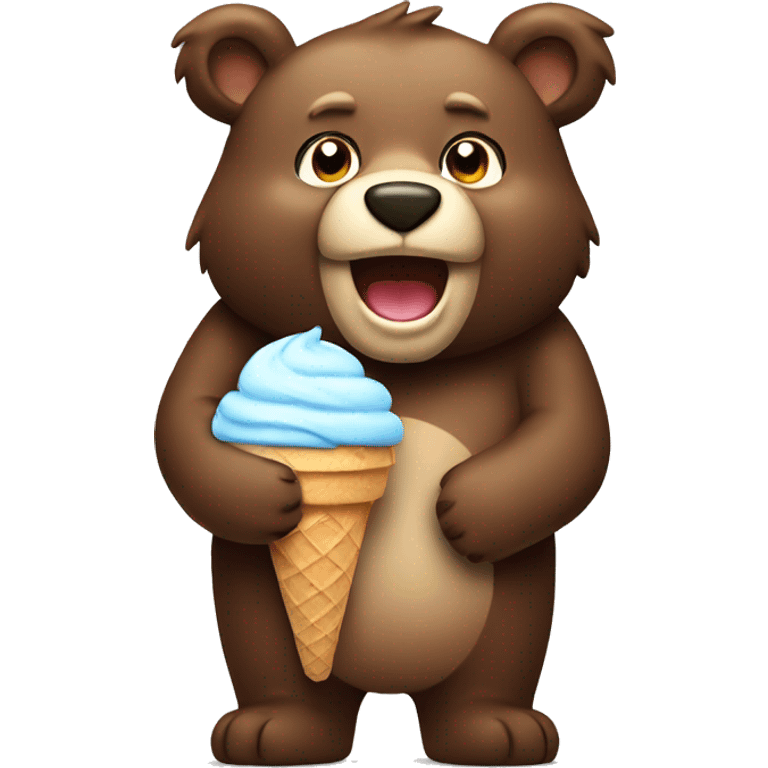 Bear with ice cream emoji