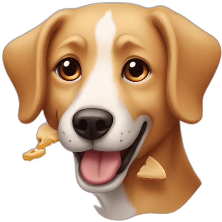 street-dog-eating-pie emoji