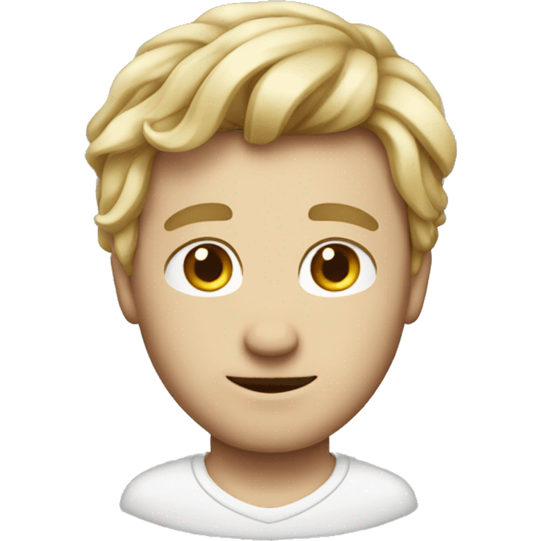 handsome white man hair tied emoji style apple emoji