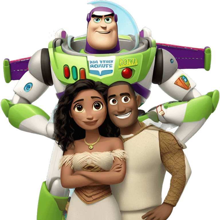 Buzz Lightyear with Moana  emoji